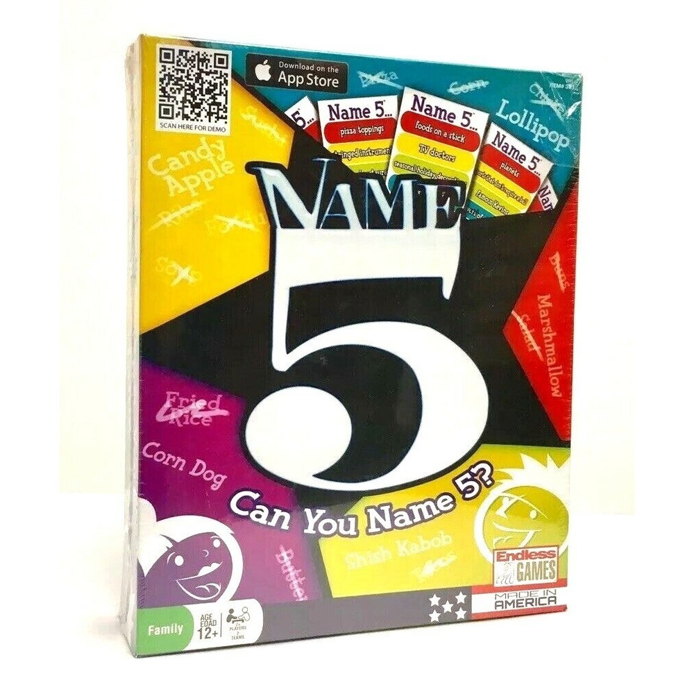 Endless Games Name 5 Board Game‎ Party Trivia Family Night Ages 12+ NIB